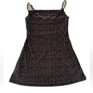 Forever 21 spaghetti strap black floral dress with black lining size large